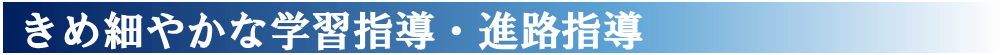 きめ細やかな学習指導・進路指導