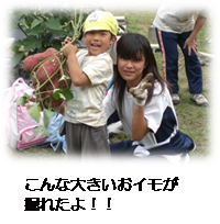 こんな大きいお芋が掘れたよ！！