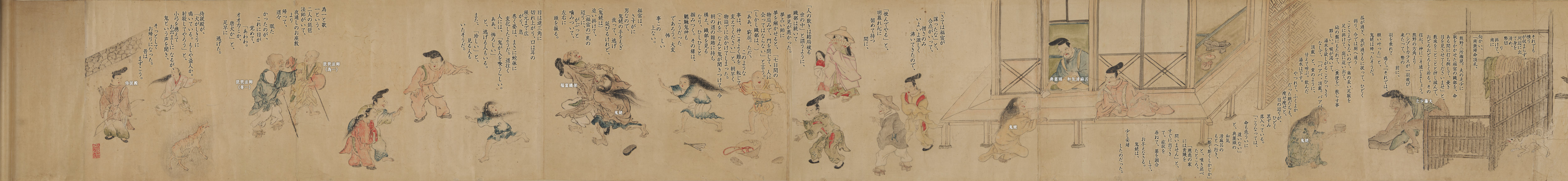 中国古美術 郎世寧作款 福慶如意図 横幅 宣紙 手描き 巻き物 古美味 装飾画 卷轴档案‐甲本：福富草紙[兵库历史平台]